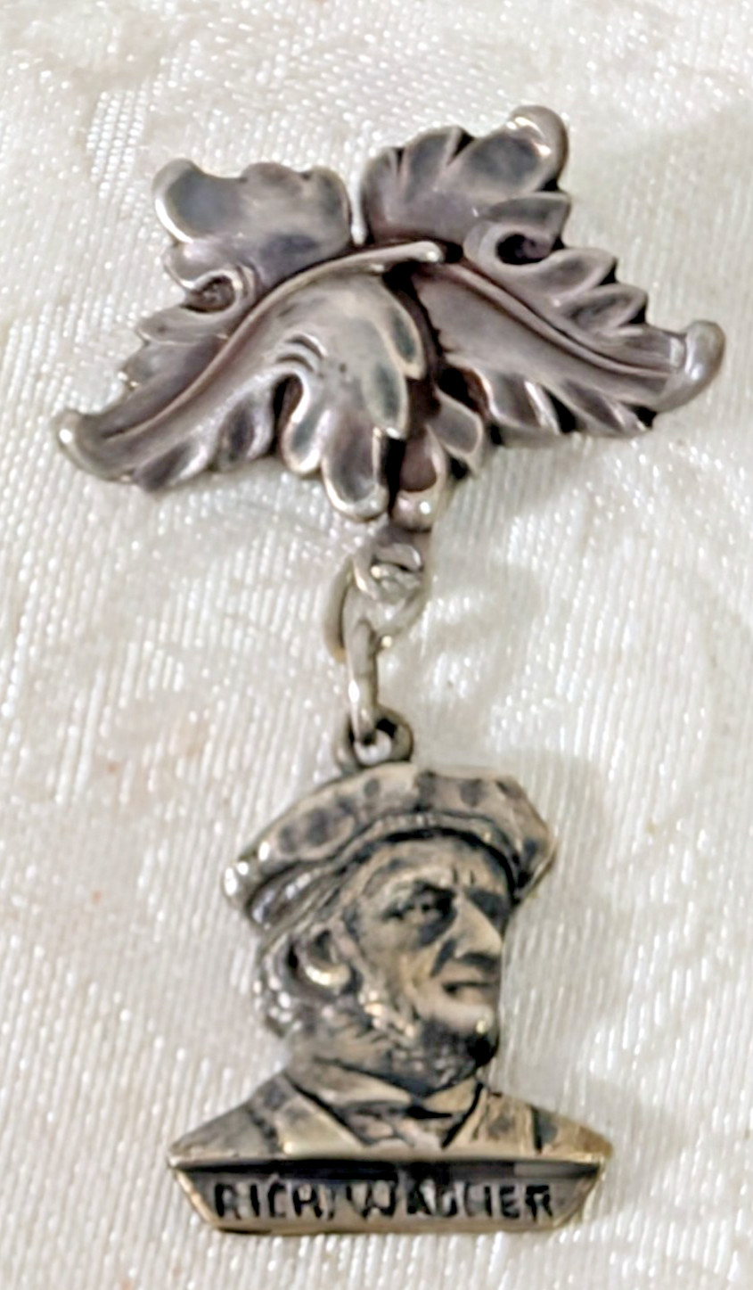 Richard Wagner Commemorative Pin .80 Silver