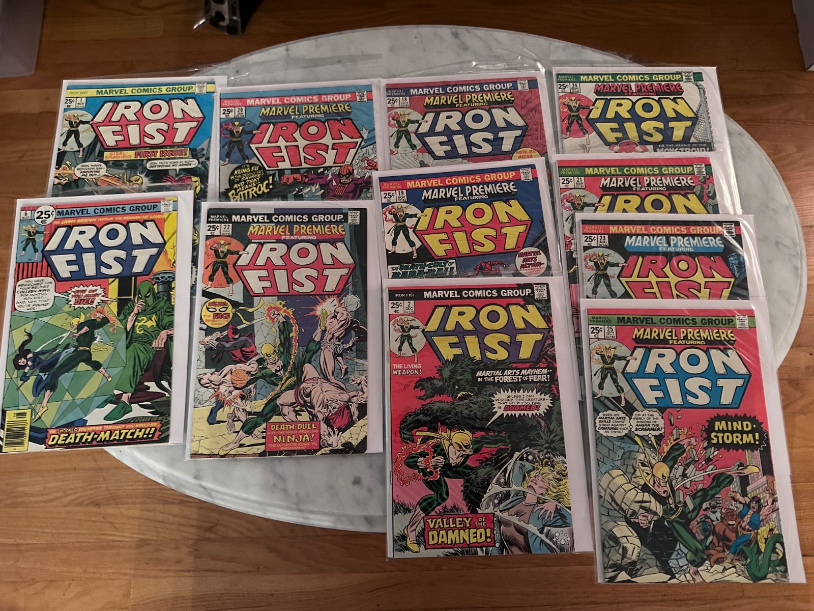 Lot of 25 cent comics Iron Fist 1 2 6 Marvel Premiere 18 19 20 21 22 23 24 25 VF