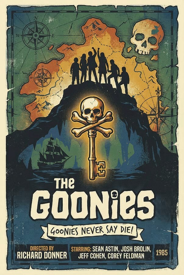 1985 The Goonies Cool Repro Print Poster 13x19