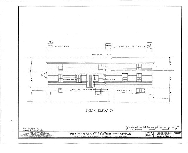 Pattenburg New Jersey Clifford-Williamson House 1900s HABS North Elevation