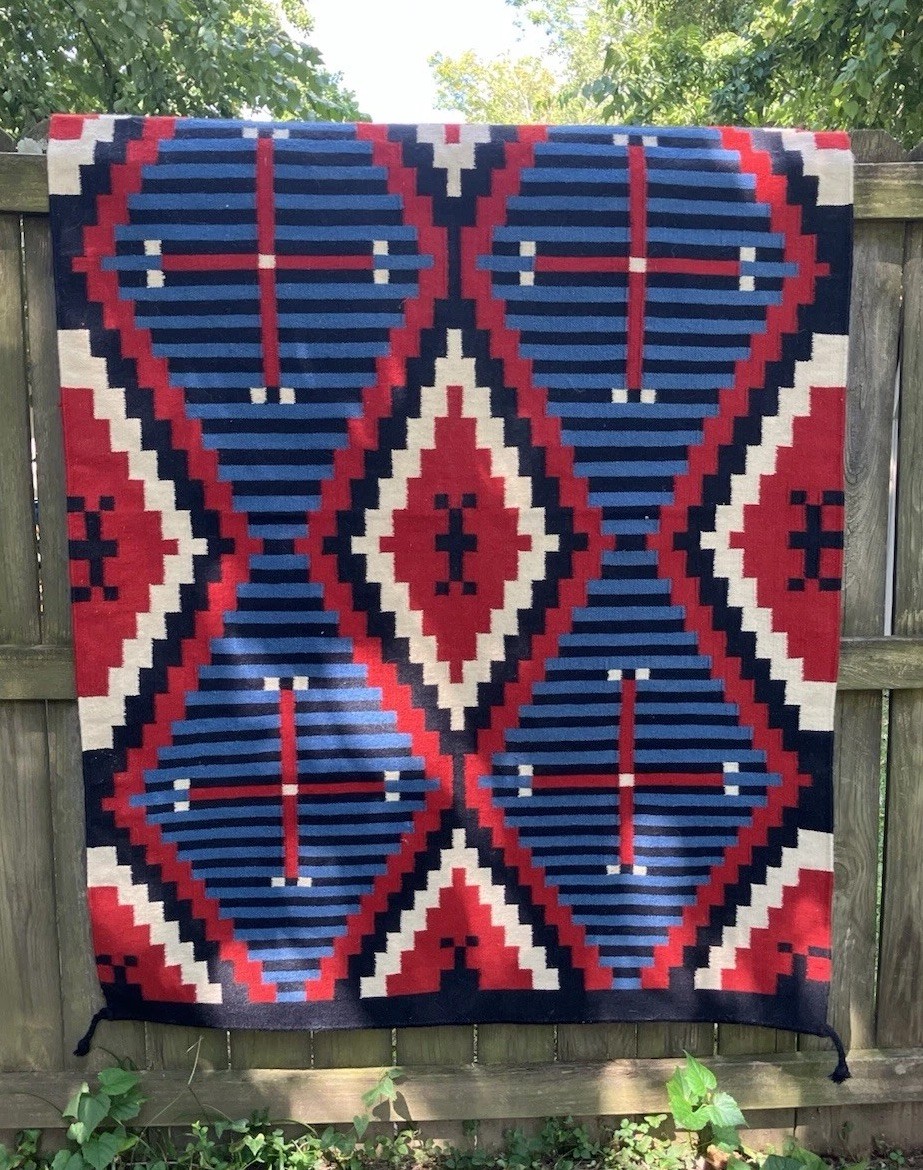 Navajo Style Rug Chiefs Blanket Revival Weaving Moki Spiderwoman Diamond Zapotec