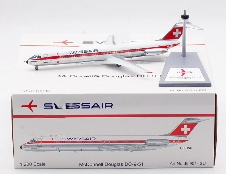Inflight B-951-ISU Swissair Douglas DC-9-51 HB-ISU Diecast 1/200 Model Airplane
