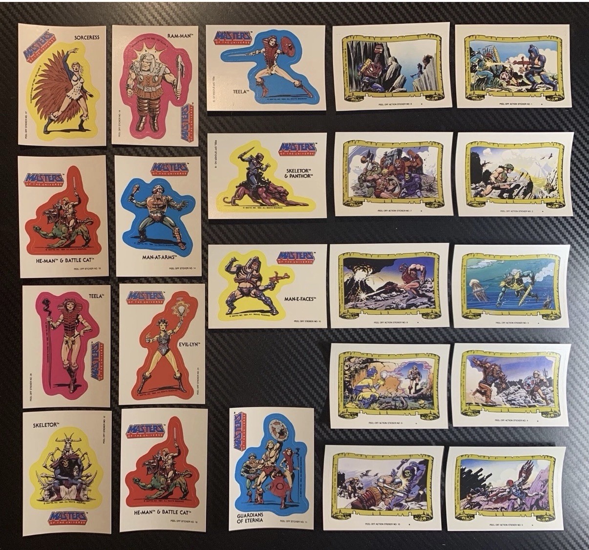 1984 TOPPS Masters Of The Universe/He-Man - Complete 22 Sticker Set 1984 TOPPS Masters Of The Universe/He-Man - Complete 22 Sticker Set