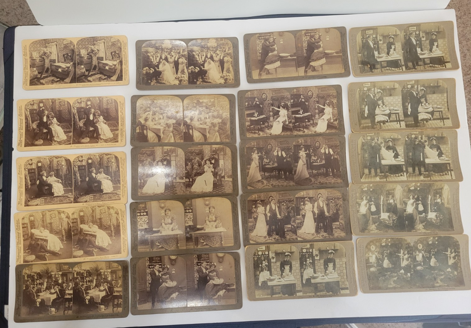 Antique Stereoview Lot 38 Victorian Comedy Story Series Keystone Underwood c1900