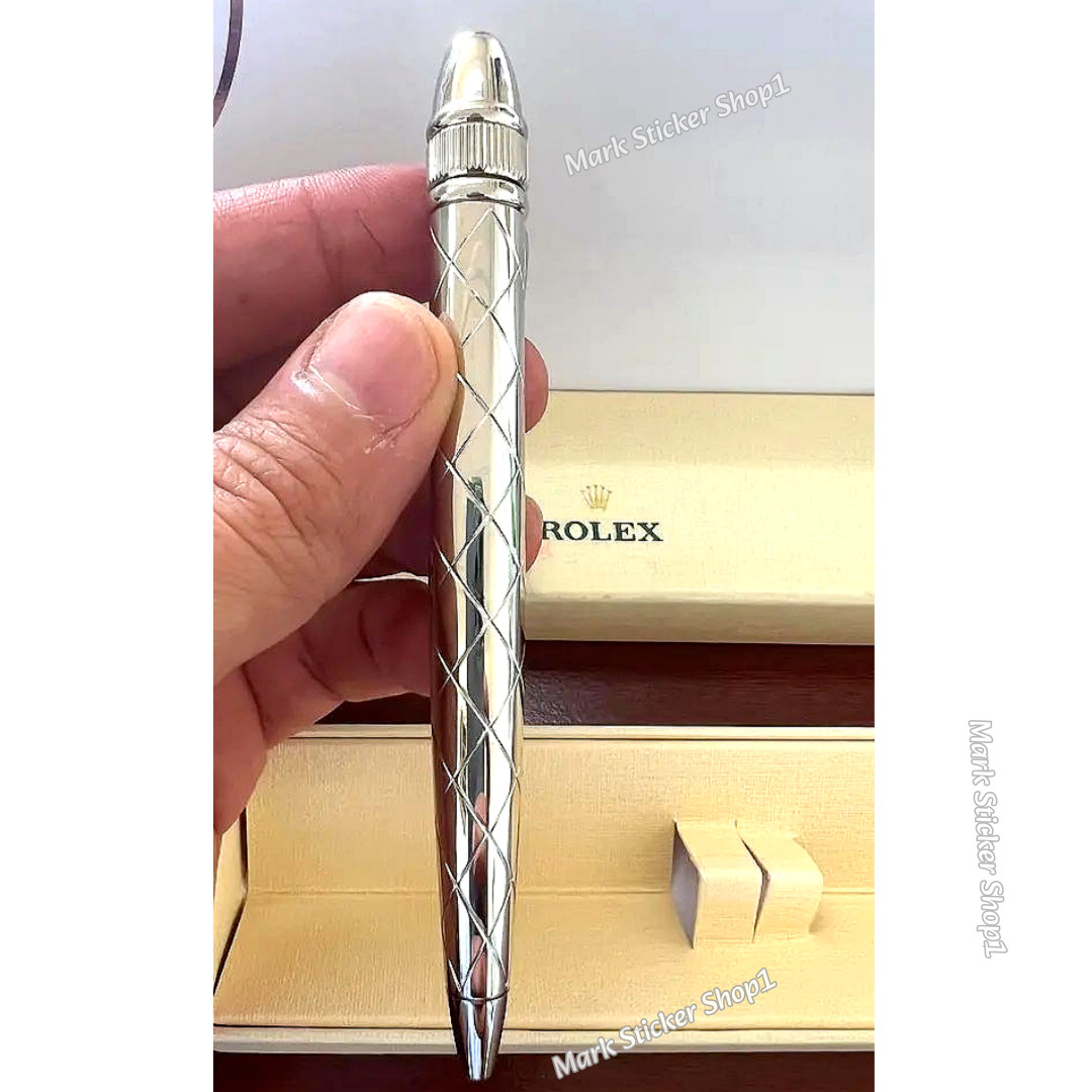 Rolex Vintage-Style Palladium-Finish Ballpoint Pen, New in Box, Luxury Ad Gift