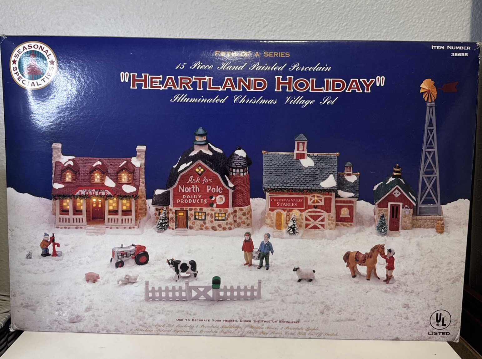 Vintage 1993 Heartland Holiday Christmas Village Farm Full set- Vintage 1993 Heartland Holiday Christmas Village Farm Full set-