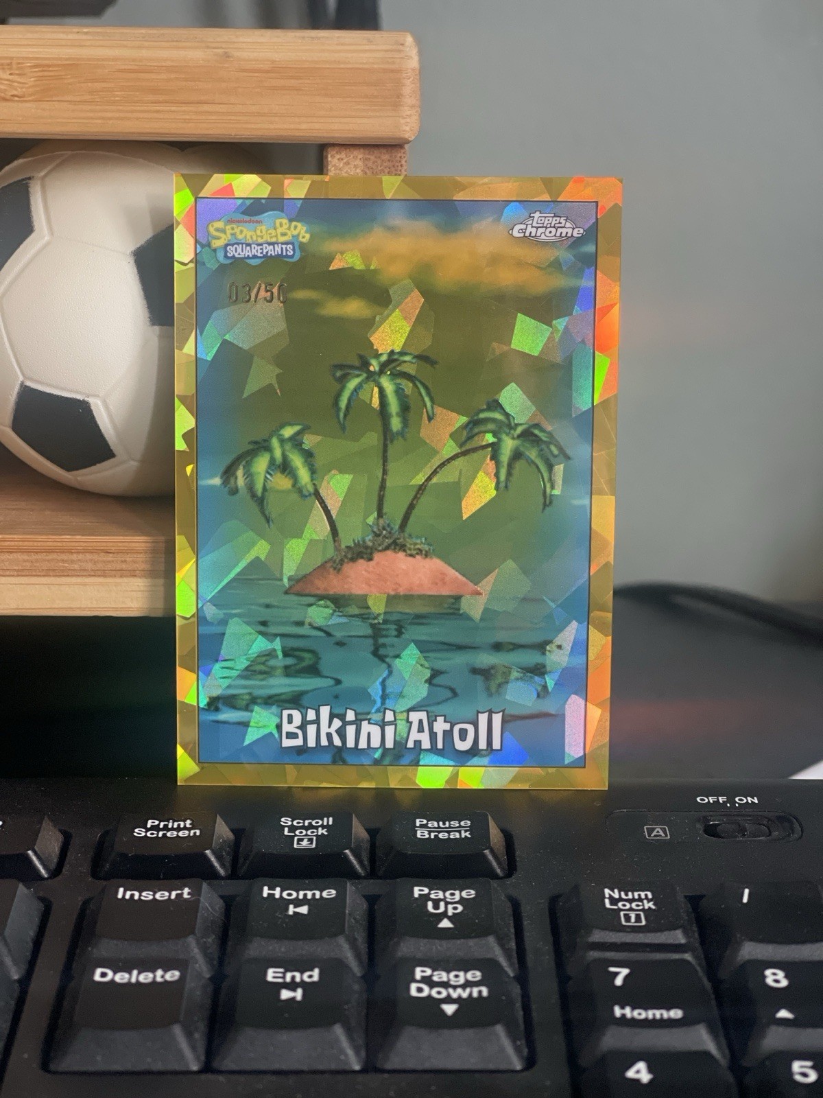 2025 Topps Chrome SpongeBob SquarePants Sapphire Gold #157 Bikini Atoll # /50