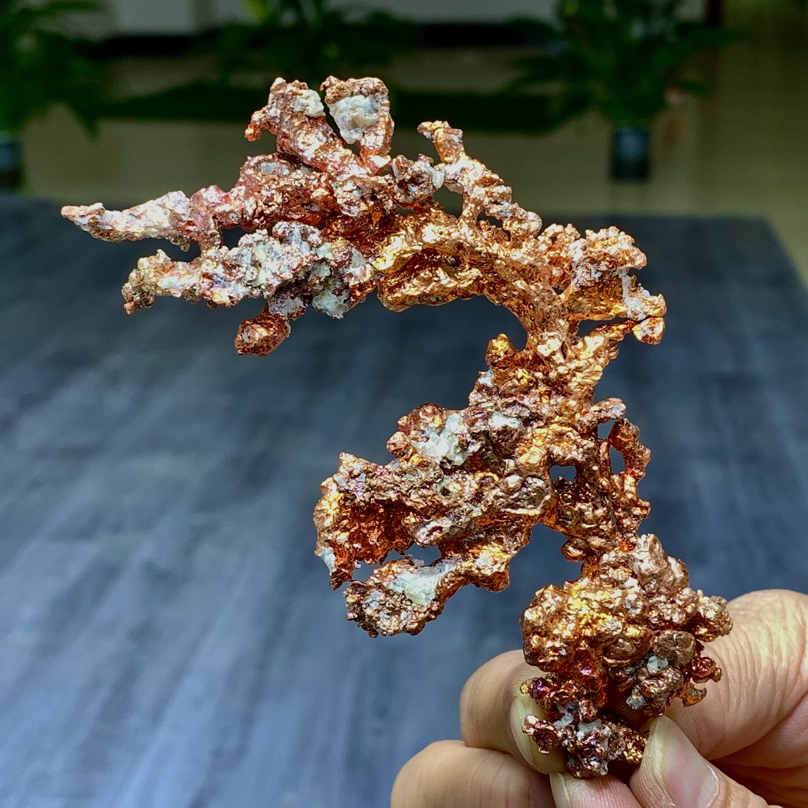 140G Natural Rare！ iridescent Native Copper crystal mineral specimen