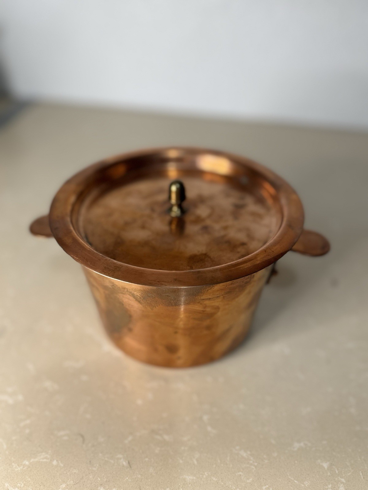 Vintage French Copper Sugar Pot CVD Villedieu 14cm 5.7\