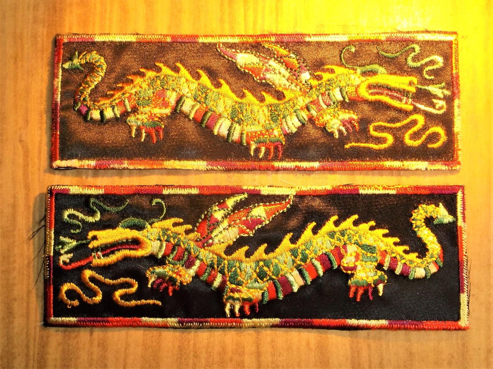 GEMSCO VINTAGE NOS USN LIBERTY CUFF PATCH (1) PAIR SILK - DRAGON Design HTF