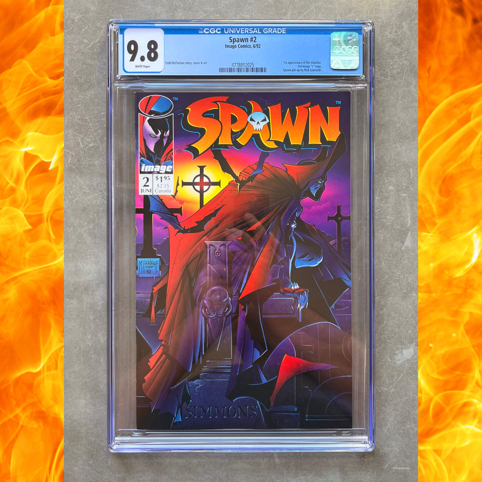 🔥 Spawn #2 CGC 9.8 NM/M (Image Comics 1992) 🔑 1st App of the Violator 🔥