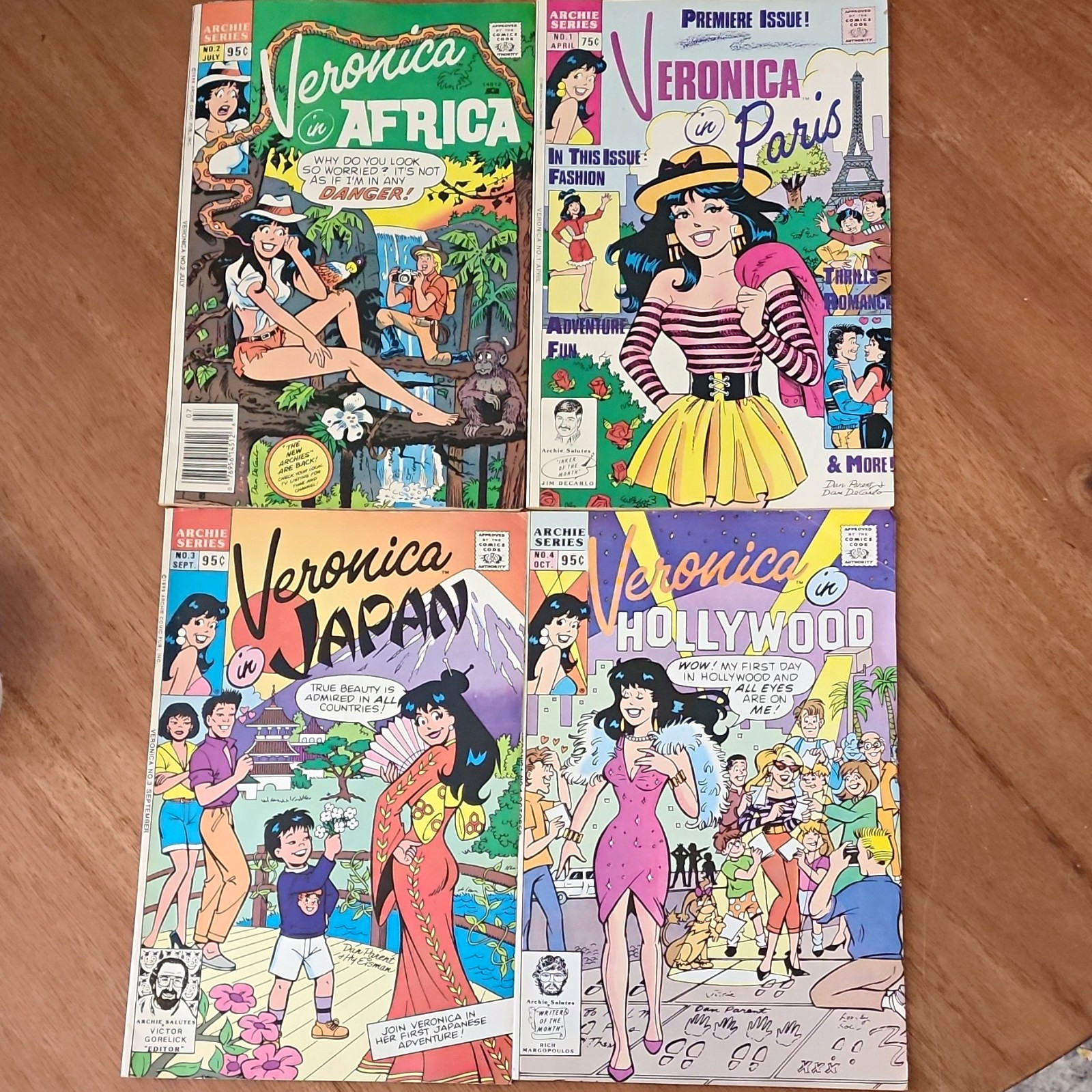Archie Comics Veronica Lodge Lot of 4: Africa Paris Japan Hollywood