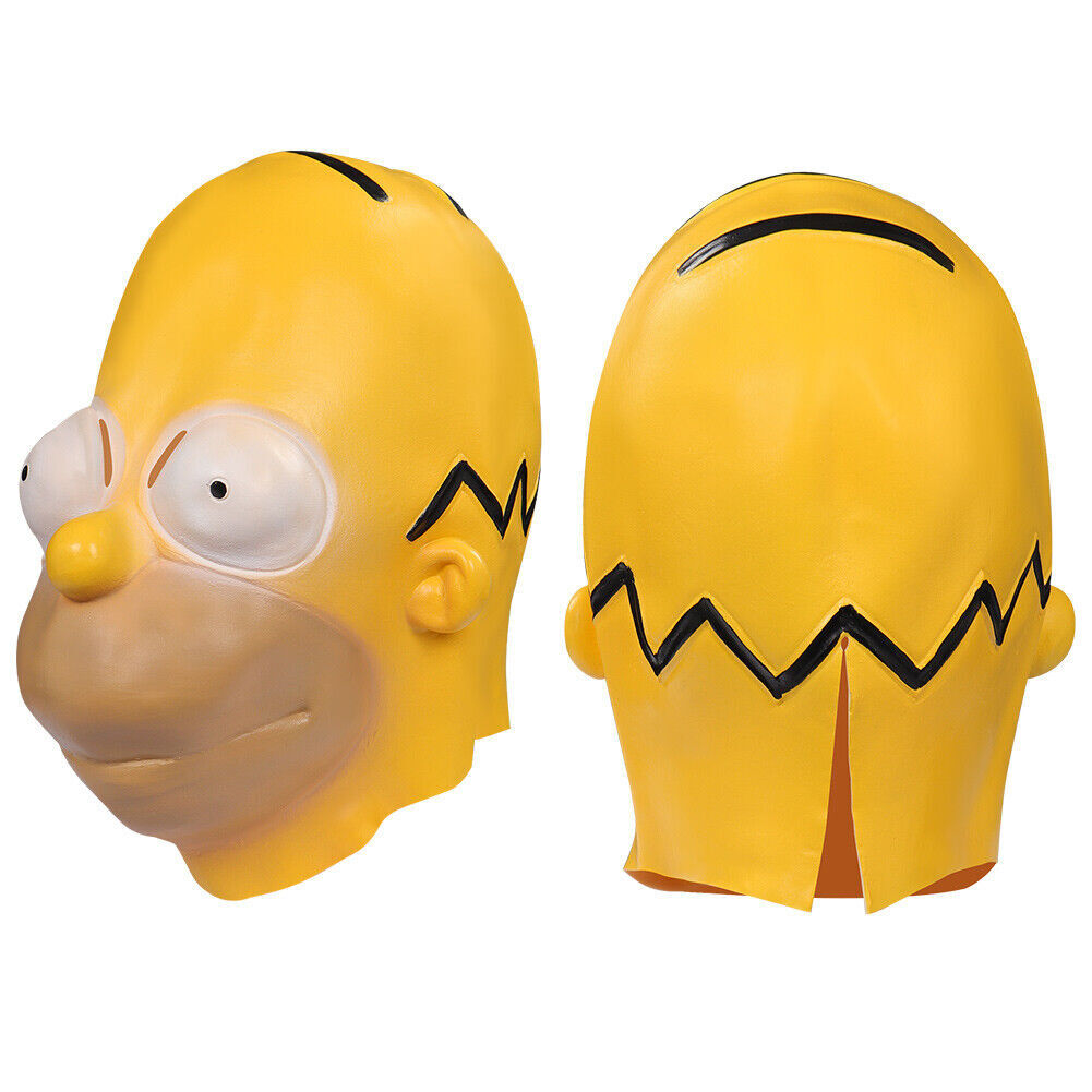 Homer Jay Simpson Mask Role Play Latex Mask Helmet Masquerade Props