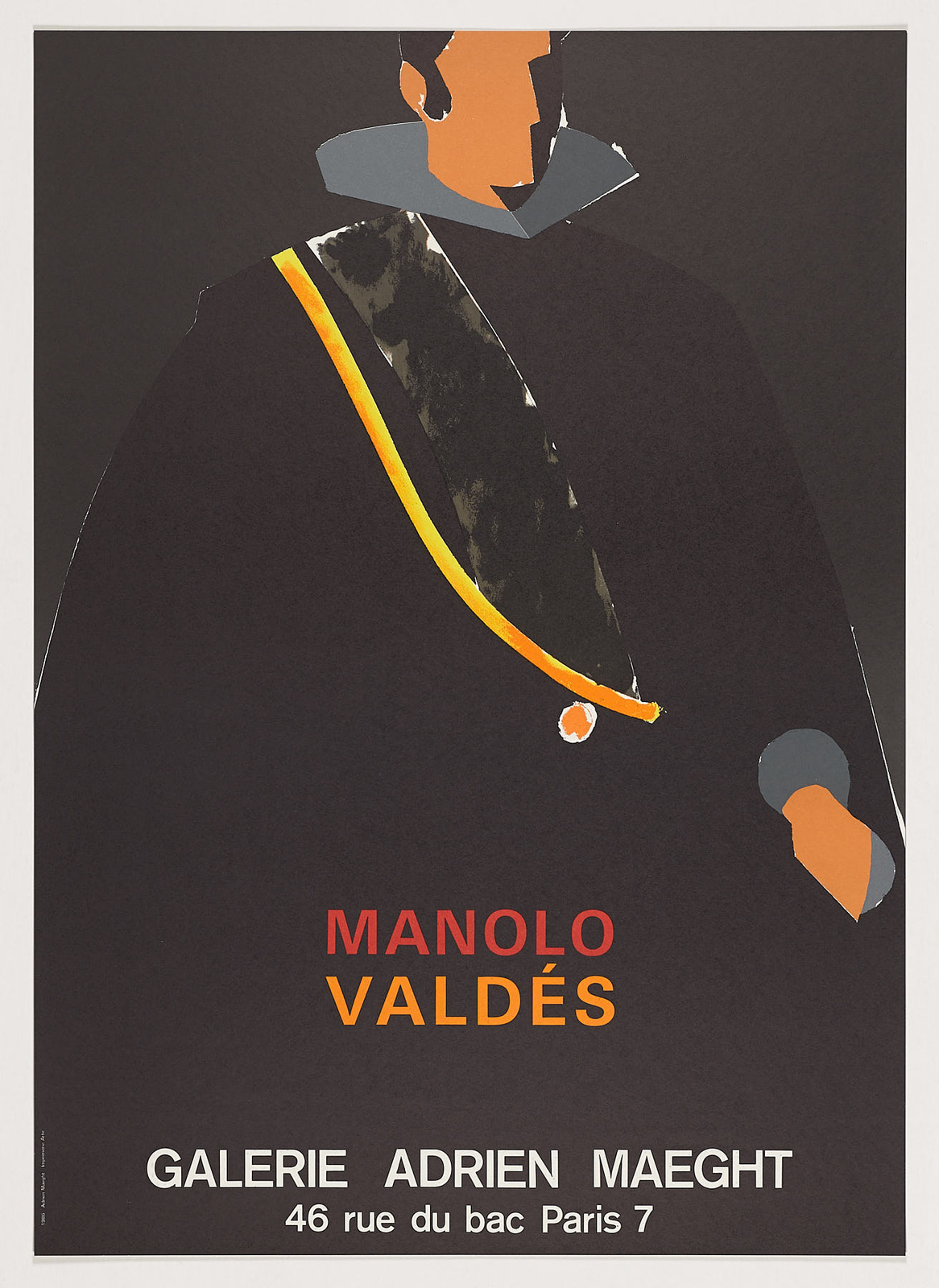 MANOLO VALDES Spanish Artist 1980 Original Vintage Poster Lithograph Print Art