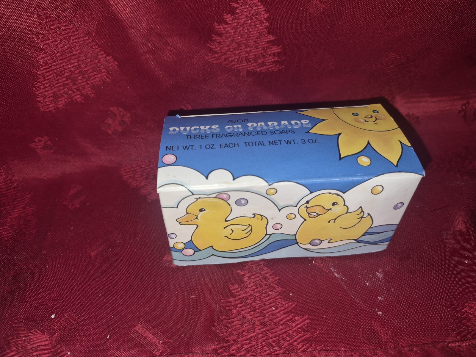 Vintage 1987 Avon Ducks On Parade Three Fragranced Soaps Yellow Animal Kids NOS