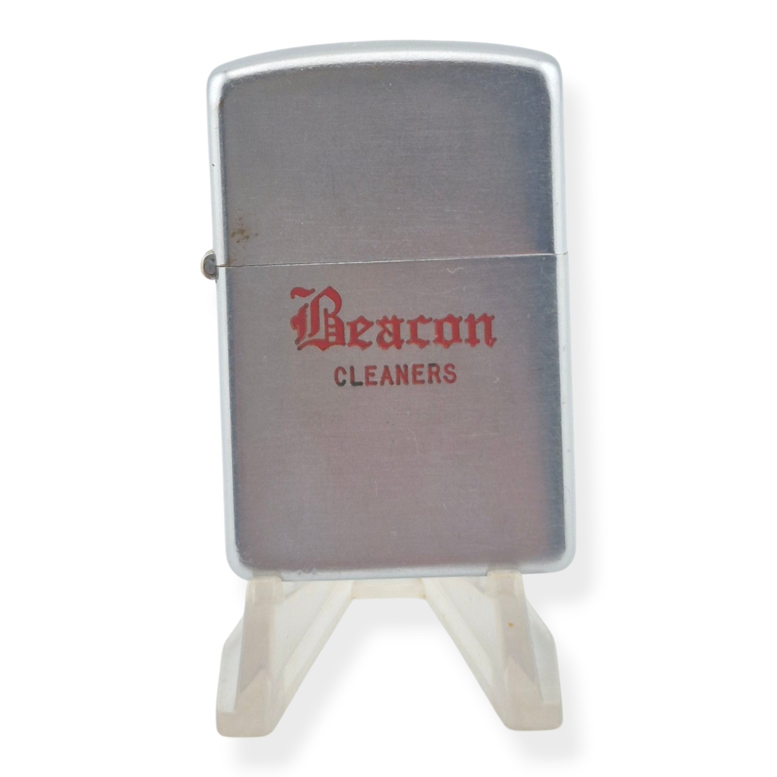 Vintage Zippo Lighter 5 Barrel Hinge Pat 2032695 Beacon Cleaners Ad 1949-1950