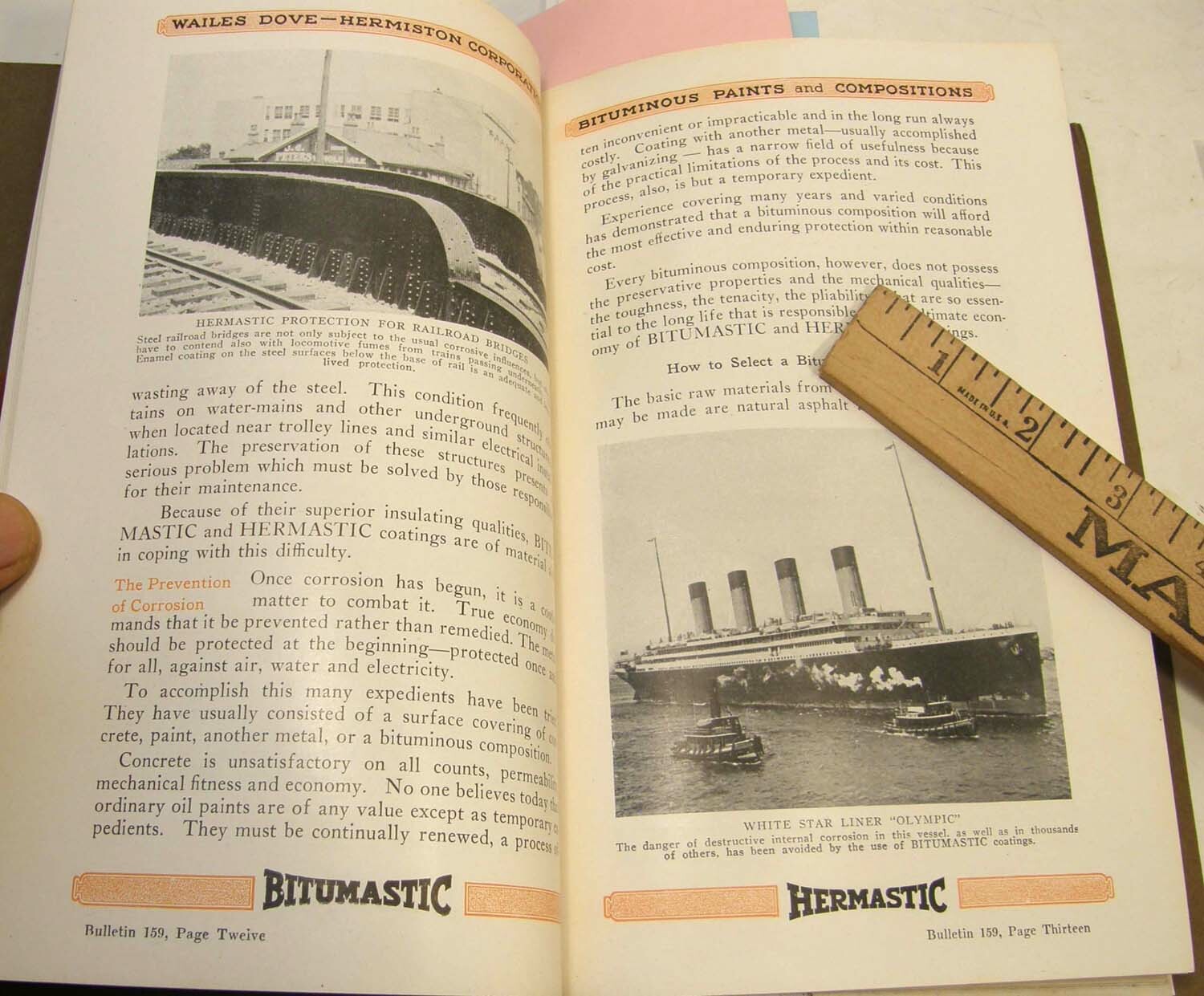 1921 WAILES DOVE HERMISTON ILLUSTRATED ADVERTISING BOOKLET BITUMINOUS SHIP PAINT