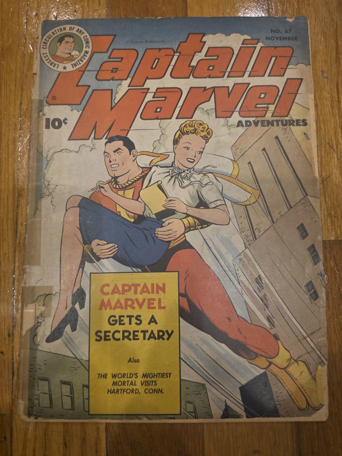1946 FAWCETT COMIC CAPTAIN MARVEL ADVENTURES NO. 67 SECRETARY GOLDEN AGE
