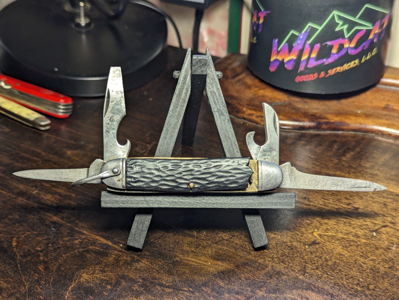 CAMILLUS New York USA Multi-Tool Camp Knife Vintage (c. 1946-56) 1 Broken Scale