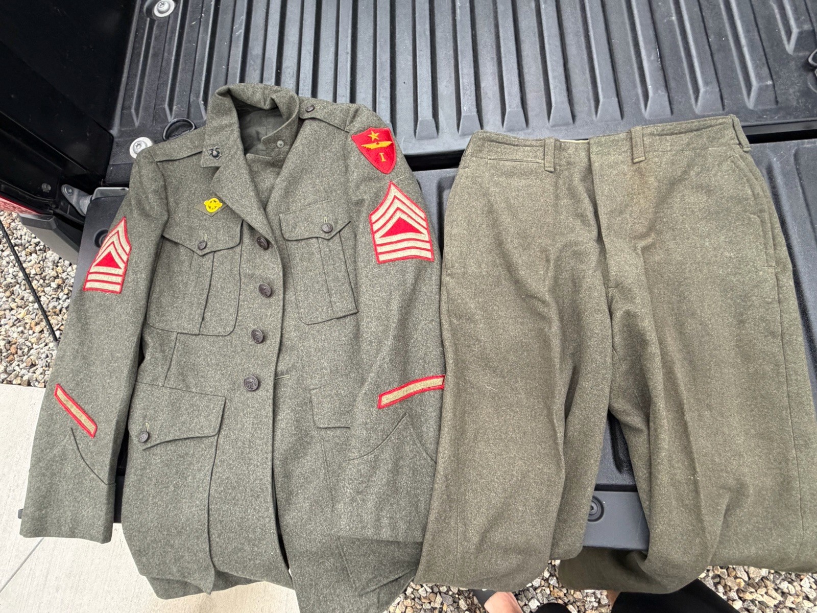 Original WW2 USMC Marine Corps Dress Green Uniform Set Air Wing