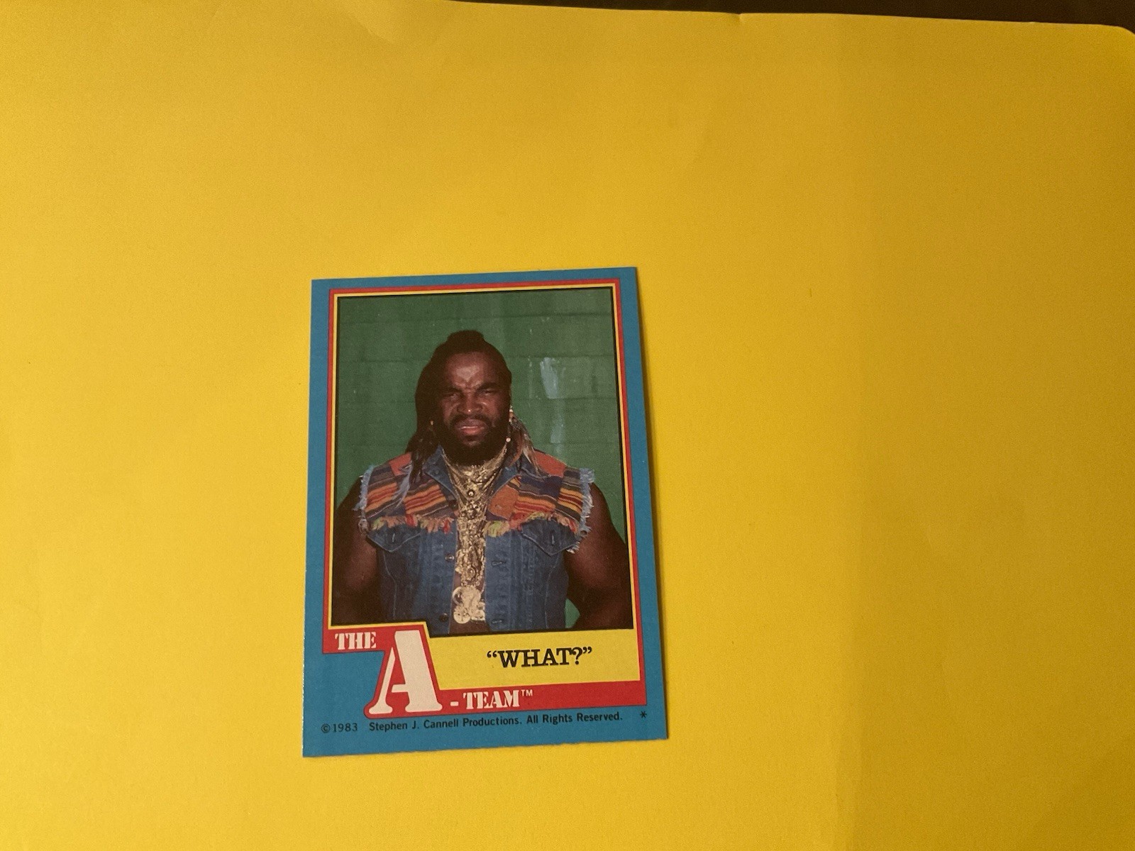 MR T  ROOKIE 1983 THE A-TEAM B.A. TV SHOW TRADING TOPPS  #6 CARD
