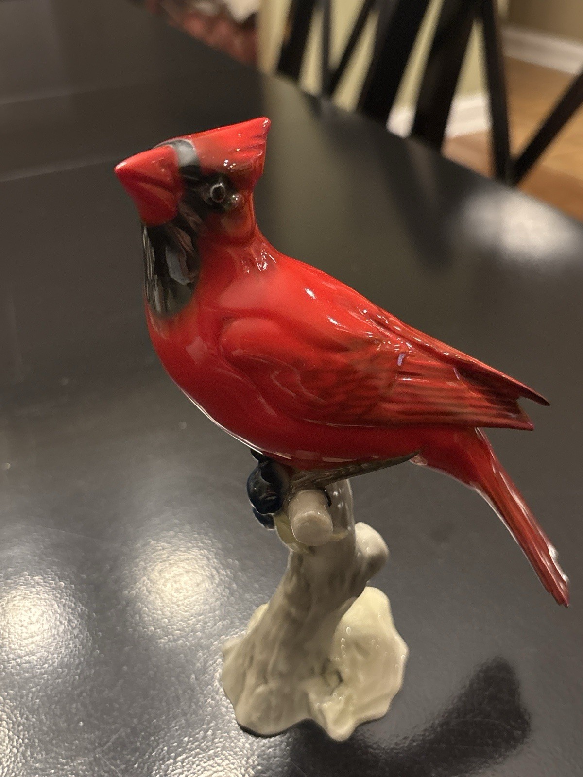 Vintage Lorenz Hutschenreuther Red Cardinal Bird Figurine Porcelain Germany 7”