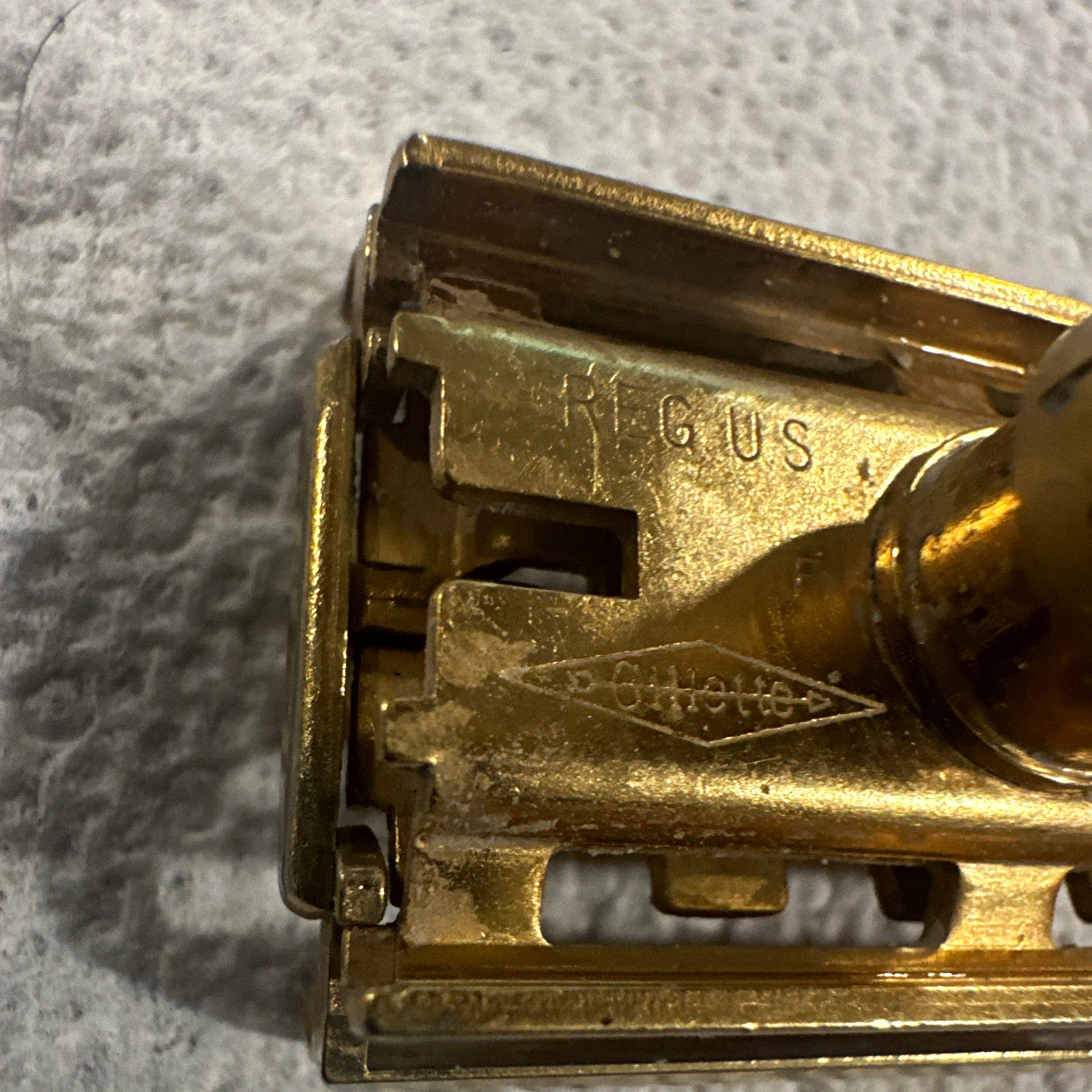 Gillette Gold Tone Metal Safety Razor Shaving Razor Made in USA