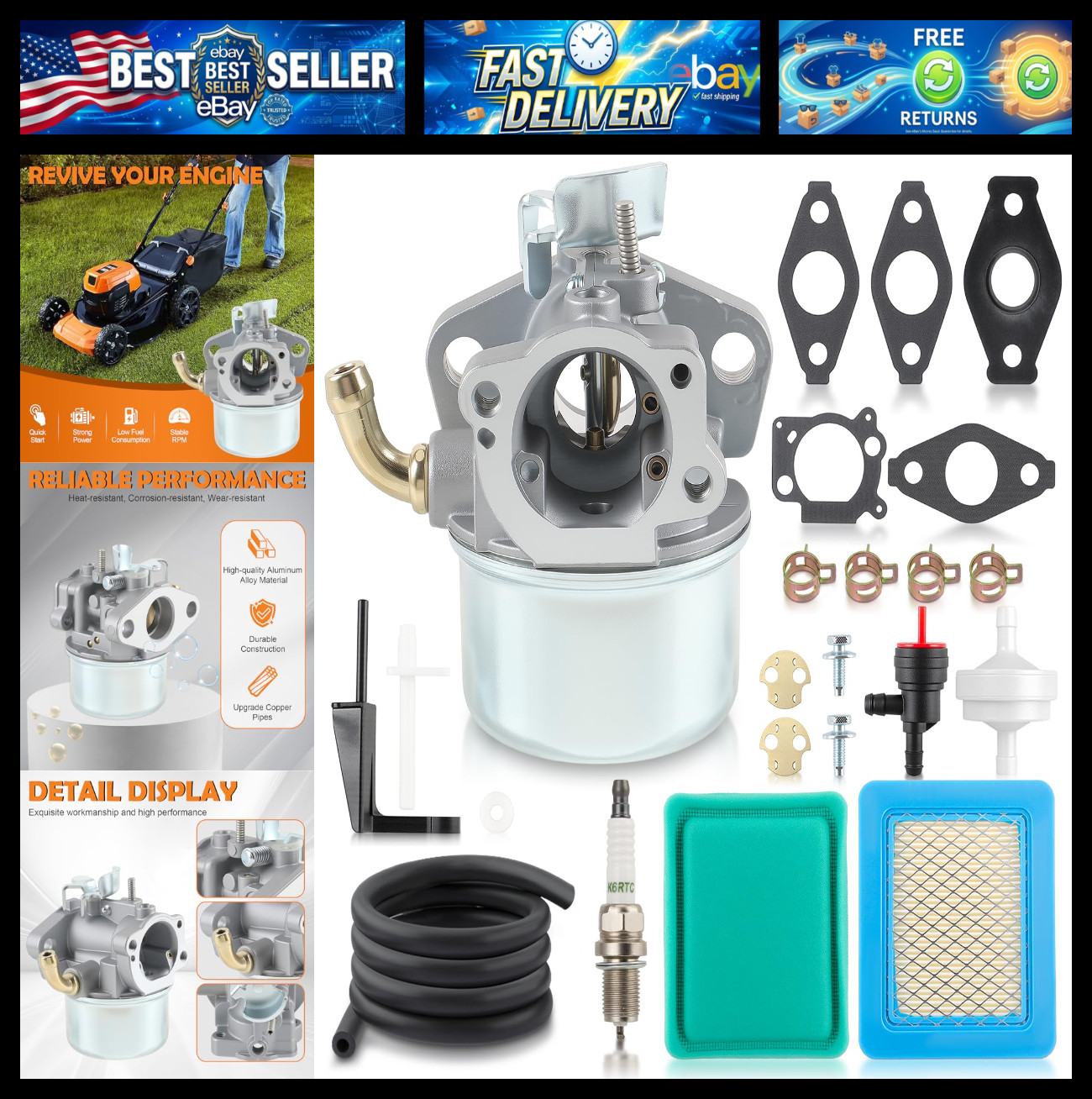 215369 Carburetor for Intek 190 Engine 850 Series 6.75 OHV, for 214706 215434 79