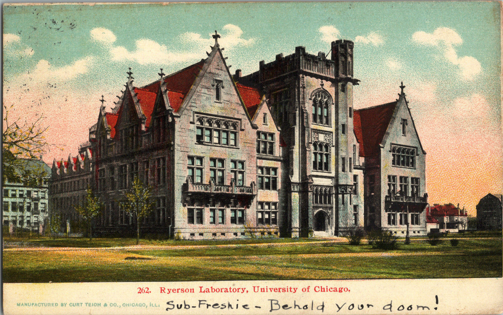 Vintage Chicago IL Postcard UofC University Ryerson Laboratory