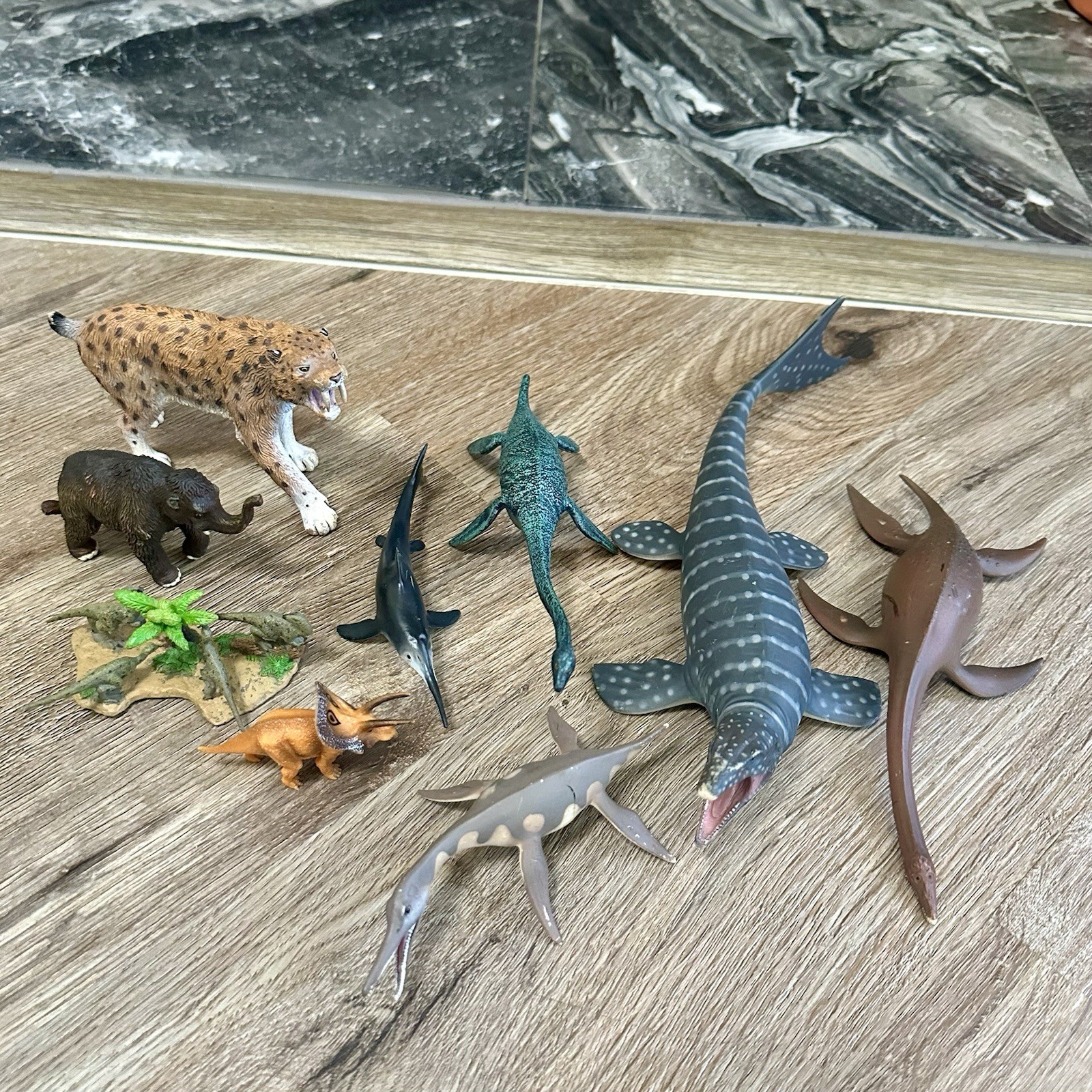 CollectA Lot of 9 Dinosaur Figures Prehistoric Models Mosasaurus Hypsilophodon