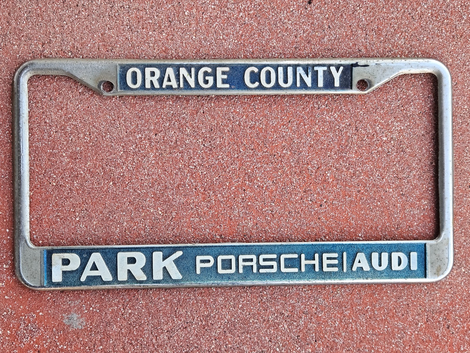Vintage 1970 Park Porsche Audi Orange California dealership License frame SCARCE