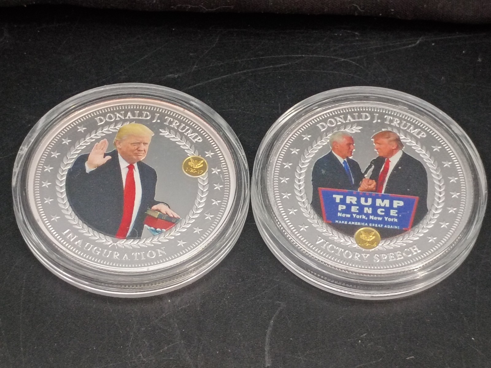 2017 Donald Trump Inauguration Victory Speech Commemorative Coins Lot of 2