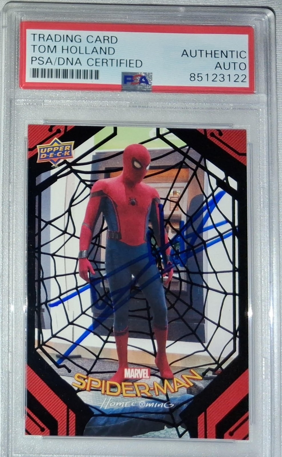 Tom Holland Signed 2017 Upper Deck Spider-Man Black Card #14 PSA/DNA 34/49 Auto