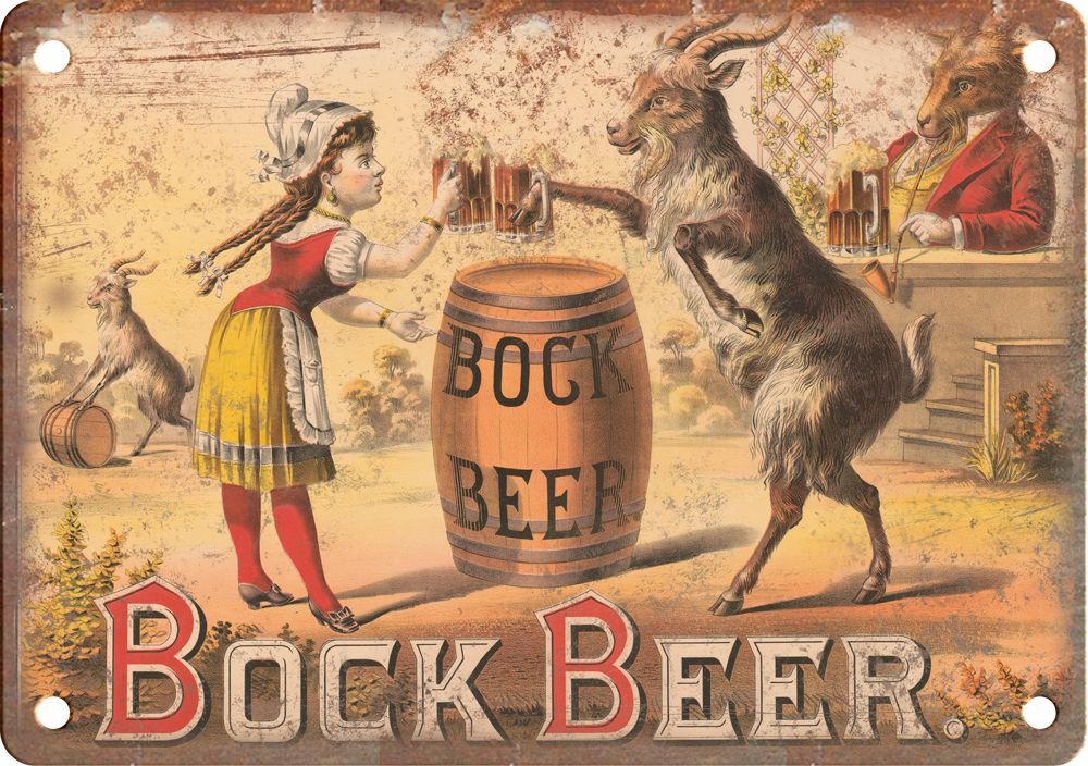 Vintage Bock Beer Vintage Ad Reproduction Metal Sign E411