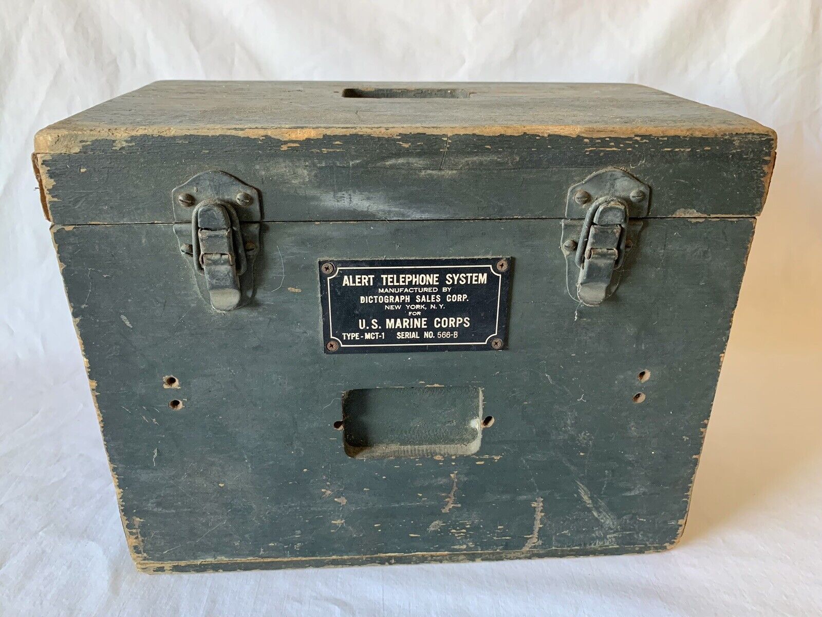 Alert Telephone System Box US Marine Corps Dictograph Sales Corp Vintage Crate