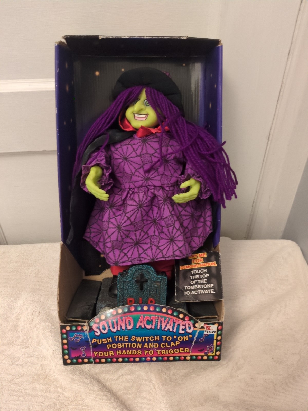 VTG T.L. Toys Disco Creepy Pal Raping Witch On Tombstone 1999 Tested Works & BOX