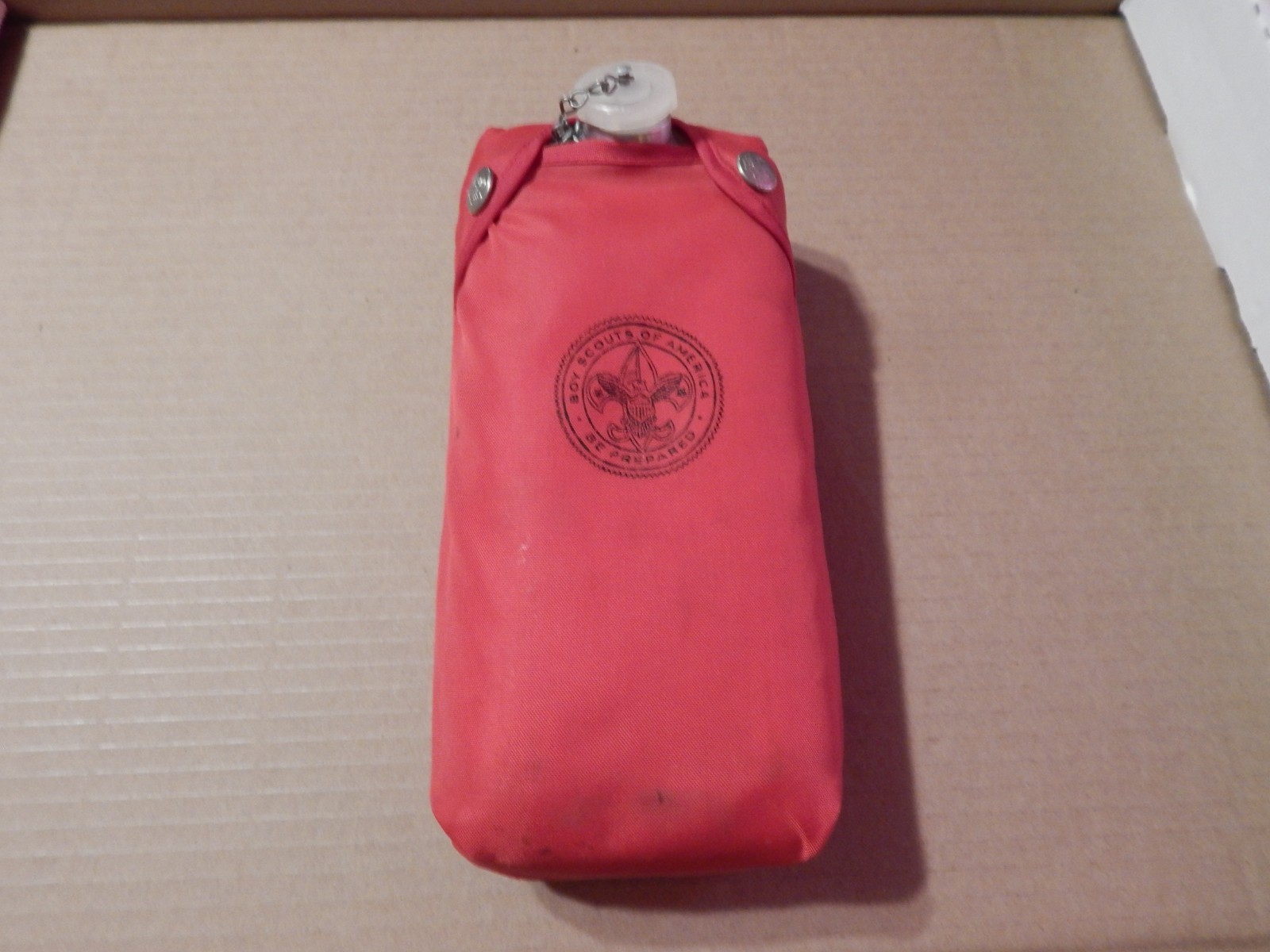 Vintage Boy Scouts of America Aluminum Regal Canteen with Red Slip Clip Holder