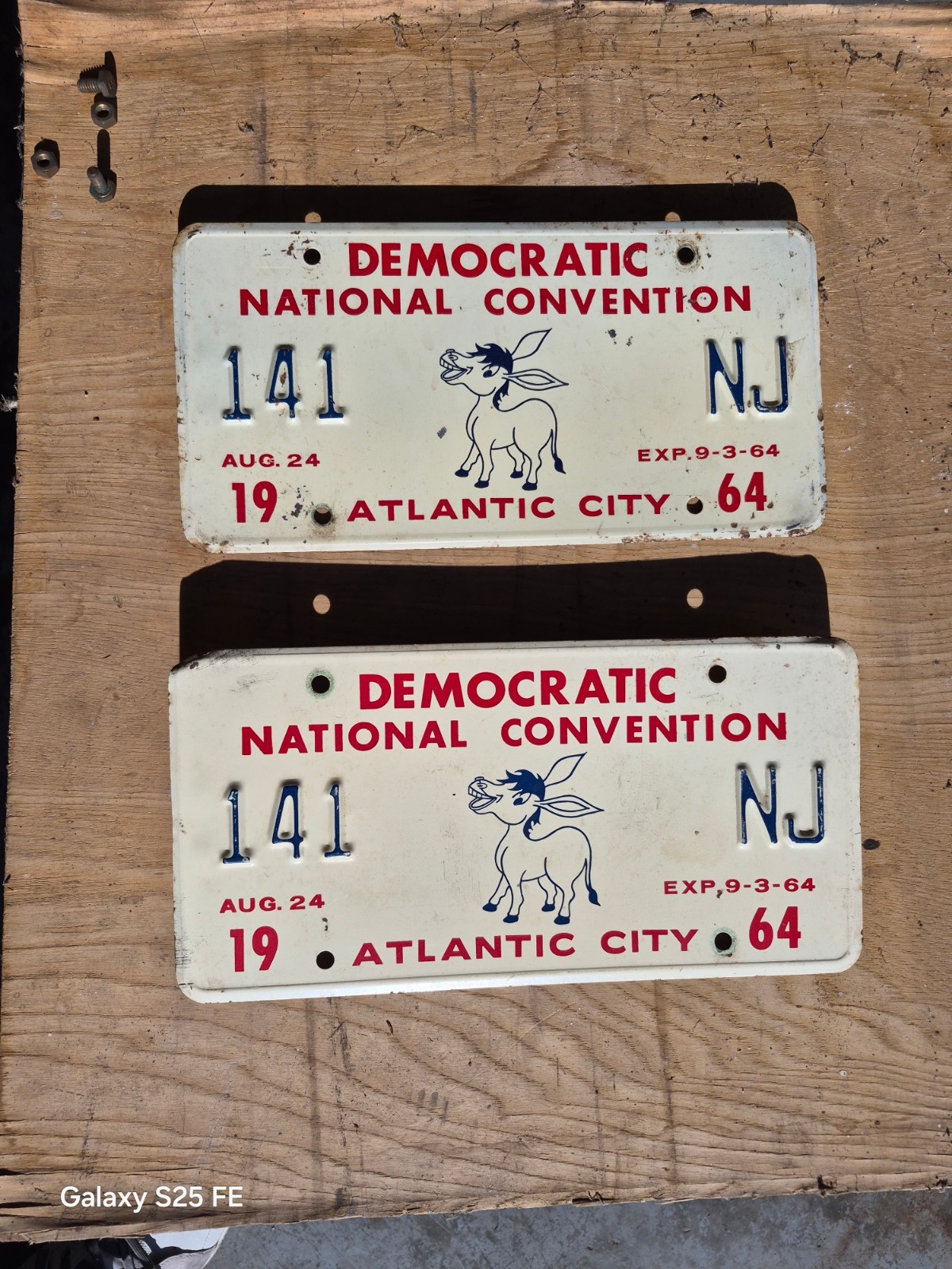 1964 Democratic National Convention liscense plate pair