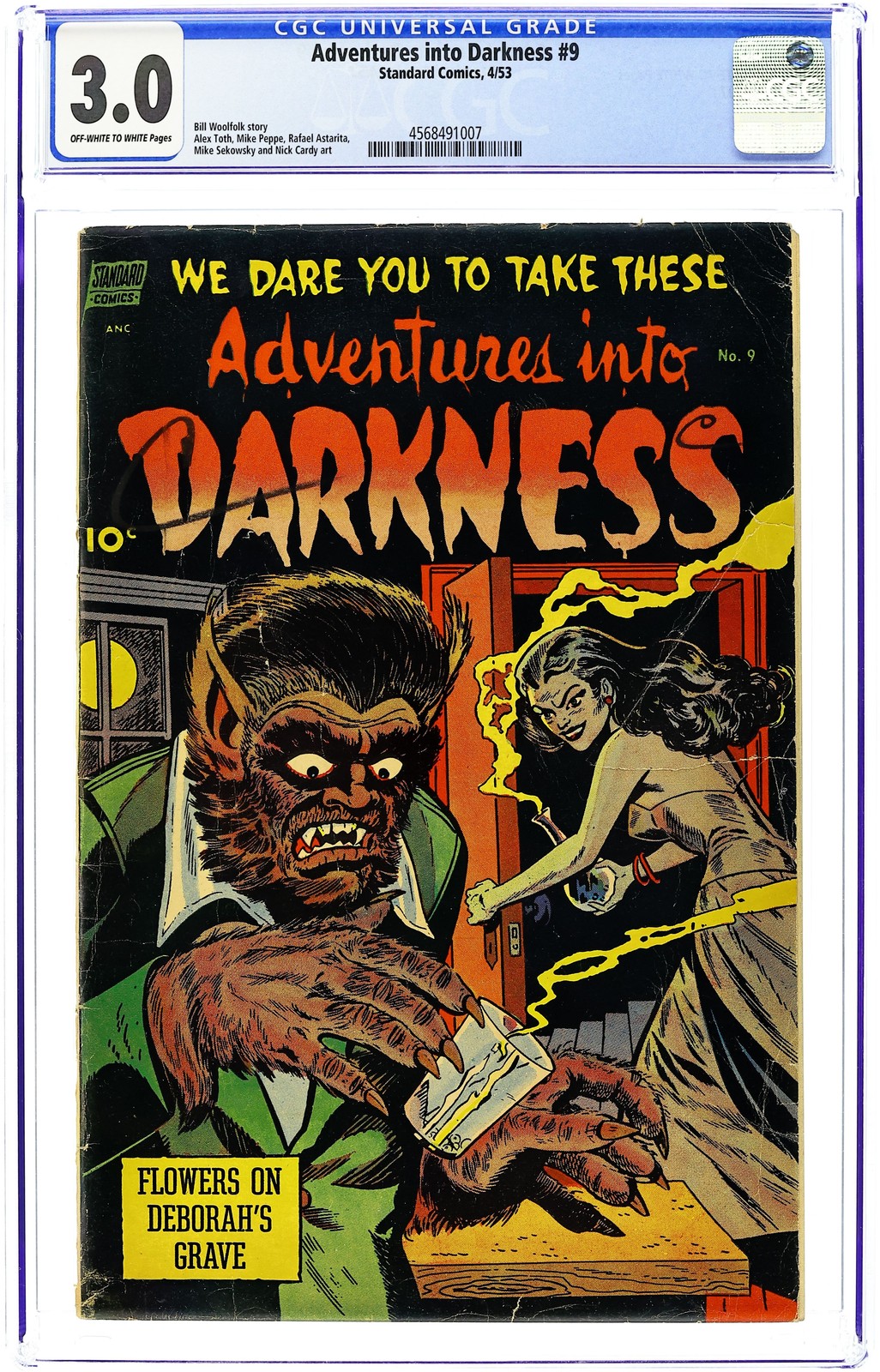 Adventures into Darkness #9 CGC 3.0 1953 4568491007