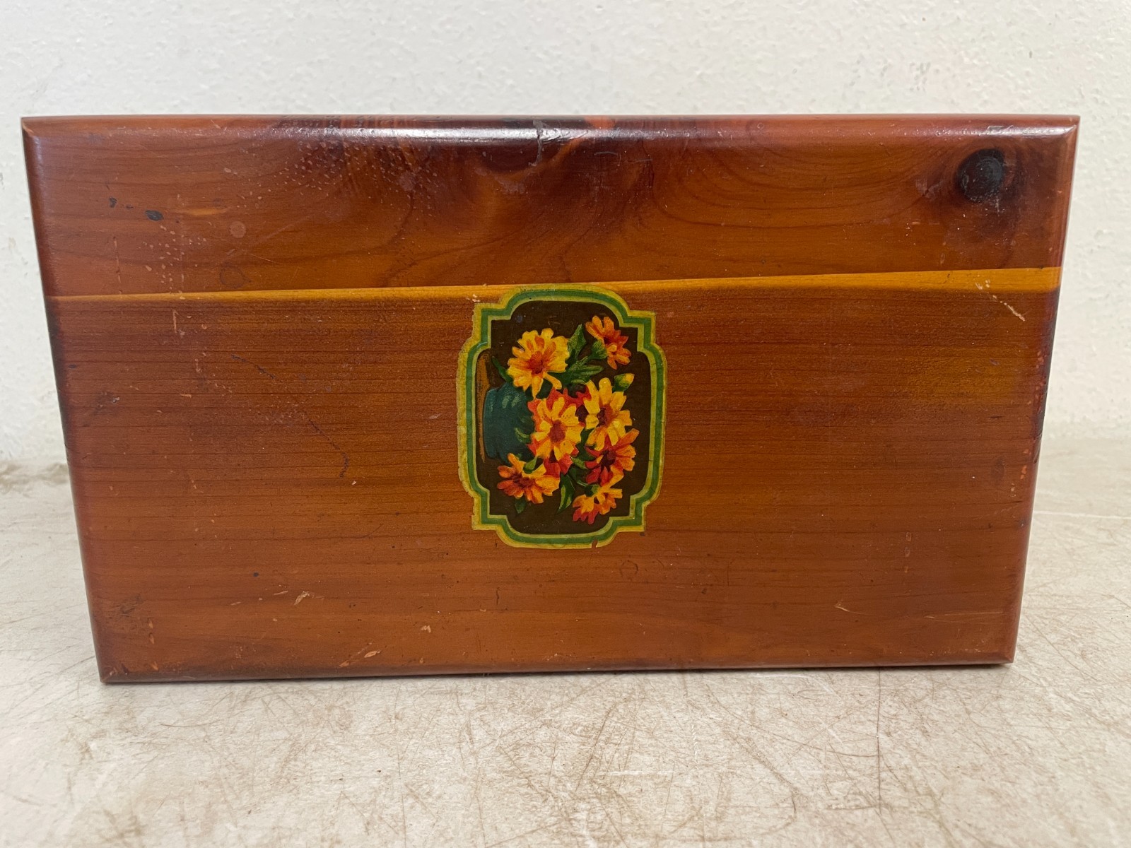 Vintage Red Cedar Mini Chest Royal Line Wood Box Souvenir Atlantic City