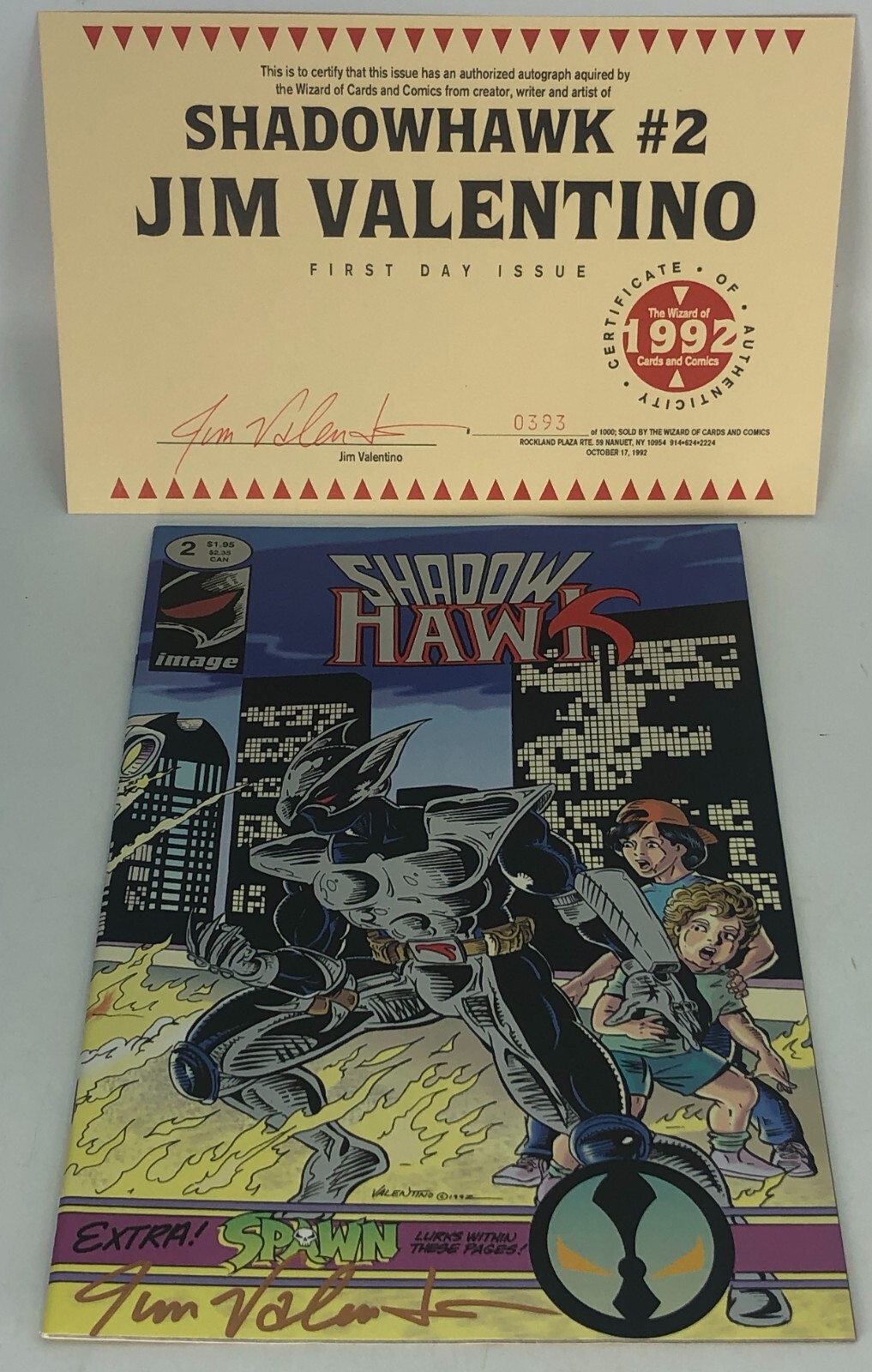 Shadowhawk #2 Jim Valentino Signed Autographed 1992 Image Comic First Day Issue
