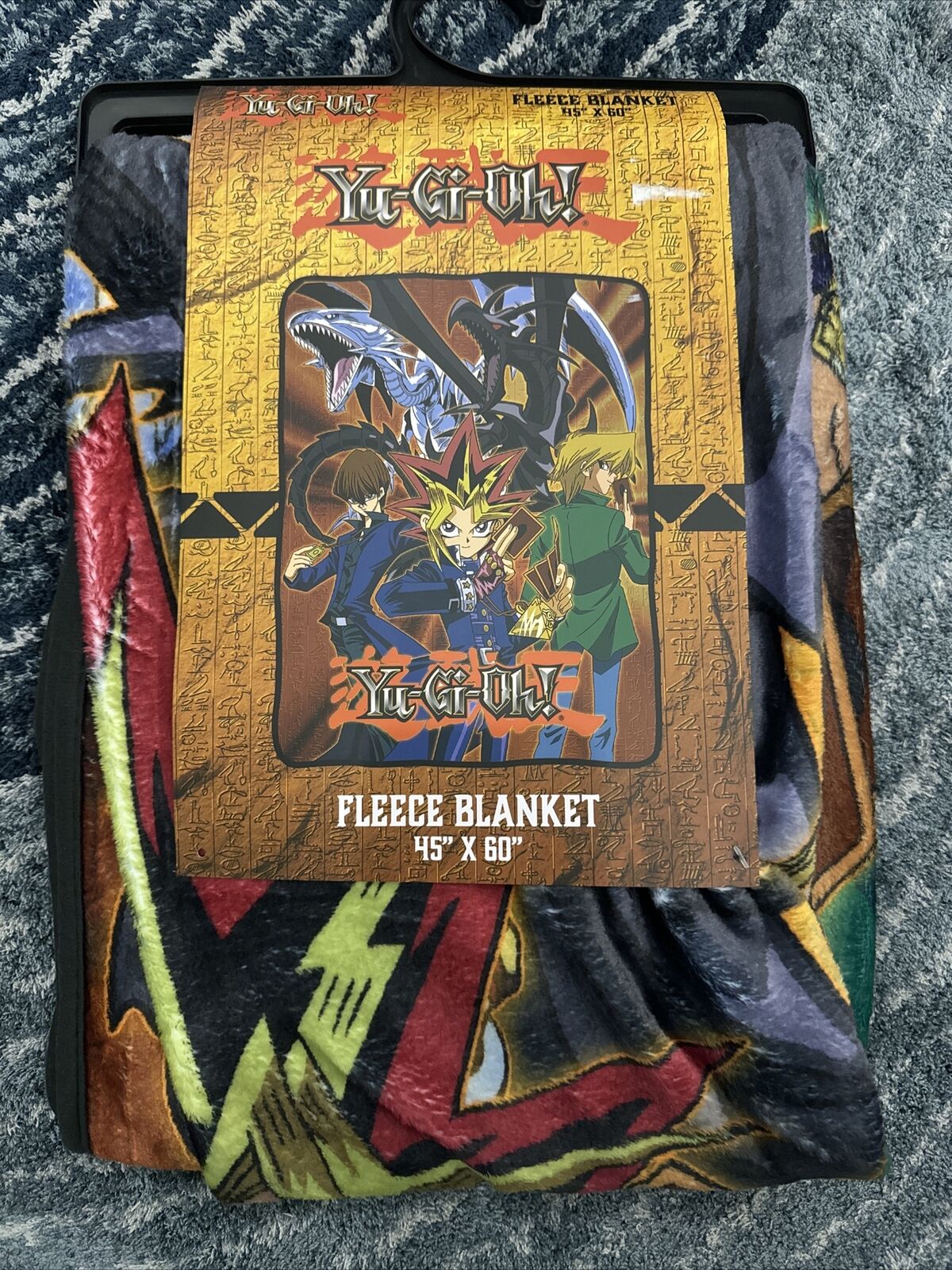 Yu-Gi-Oh Blanket Fleece Throw 45x60 Blue Eyes White Dragon