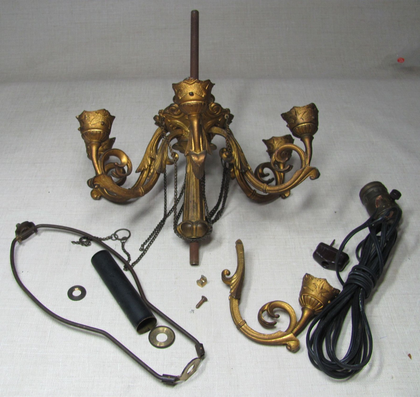 ANTIQUE L.V.E. ROBERT BRONZE CANDELABRA  REPAIR / PARTS PROJECT FRANCE MADE