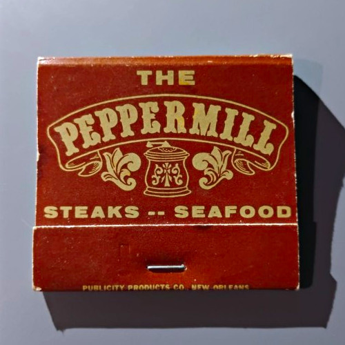 Vtg The Peppermill Matchbook Metairie Louisiana Steaks Seafood Jumbo 30 Strike