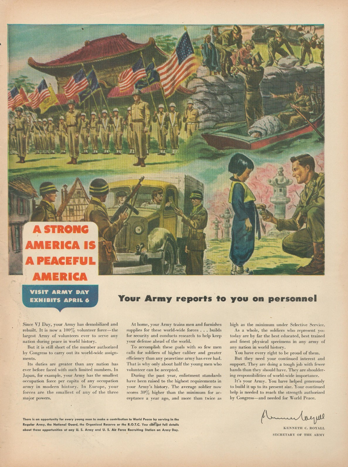 1948 Visit Army Day Exhibits April 6 Reports To You On Personnel Print Ad