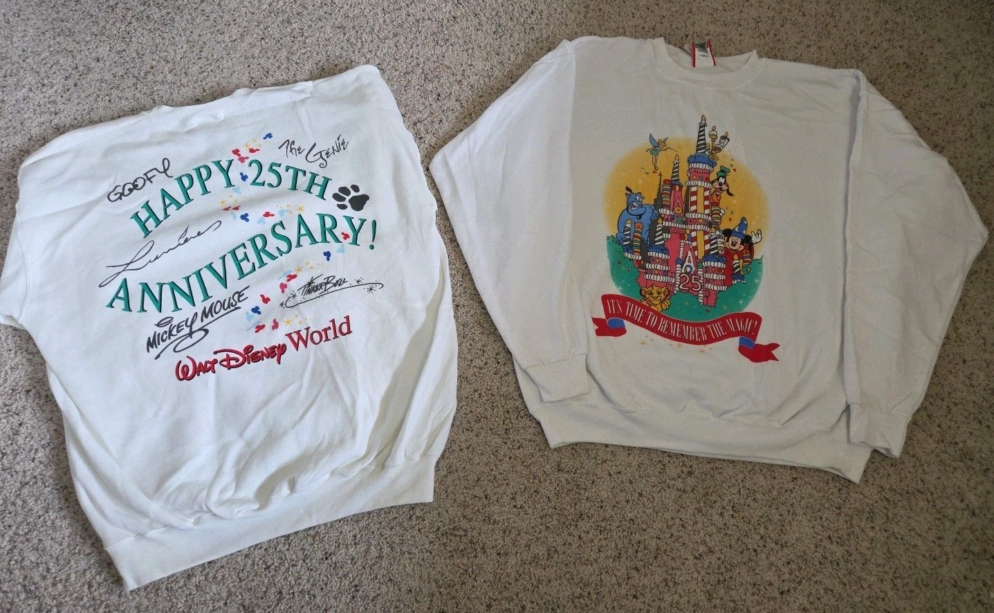 VTG New W/ Tags 90\'s Disney 25th Anniversary Sweatshirt Cake Castle Autos Sz XL