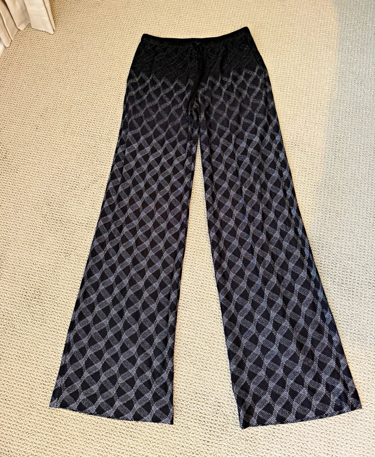 Missoni gray black geometric wide-leg pants rayon silk blend women’s