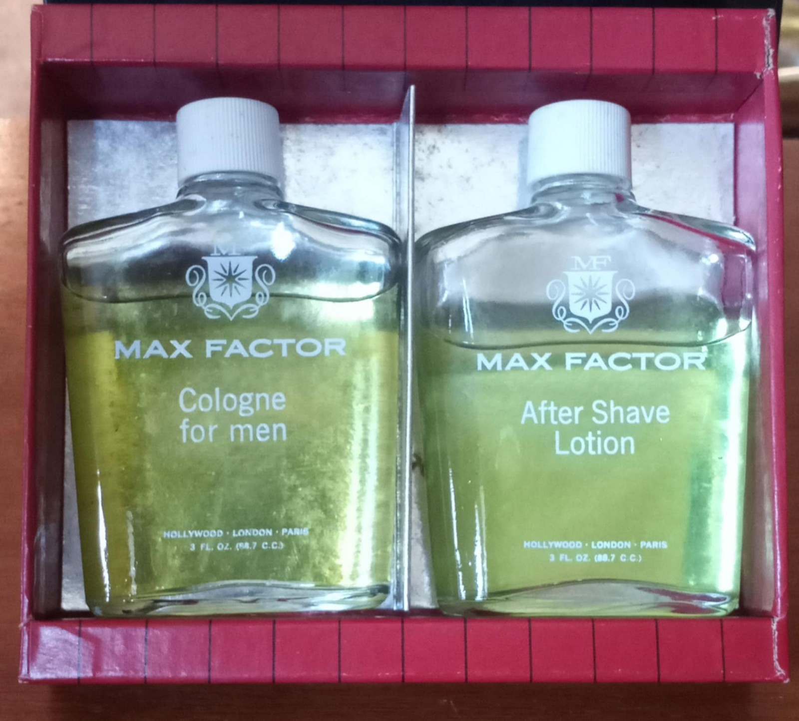 Vintage Max Factor Original Cologne For Men & After Shave Lotion Box Set Bottles