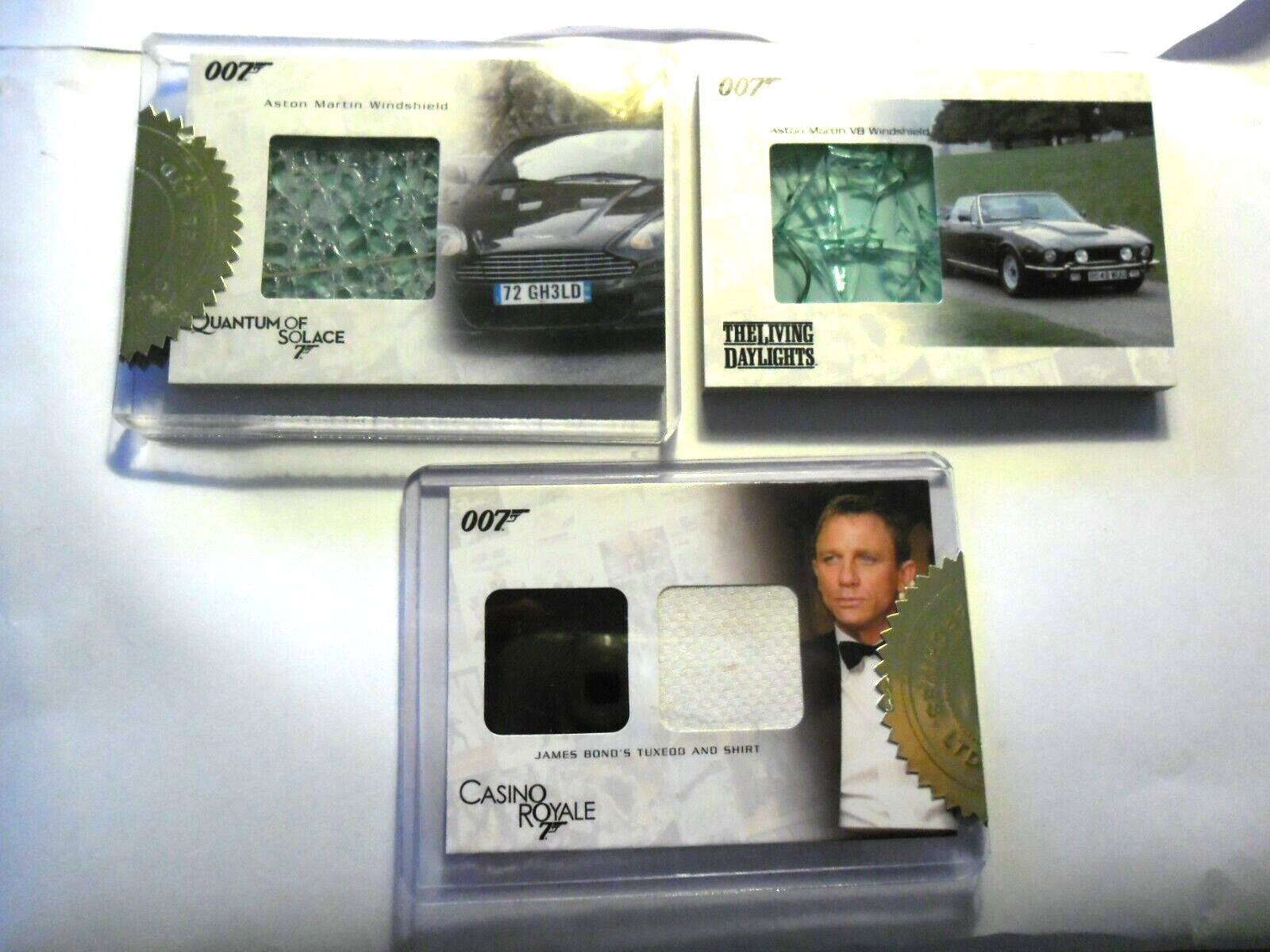 ⚡3 JAMES BOND CARDS ASTON MARTIN WINDSCREENS CASINO ROYALE DANIEL CRAIG TUXEDO C