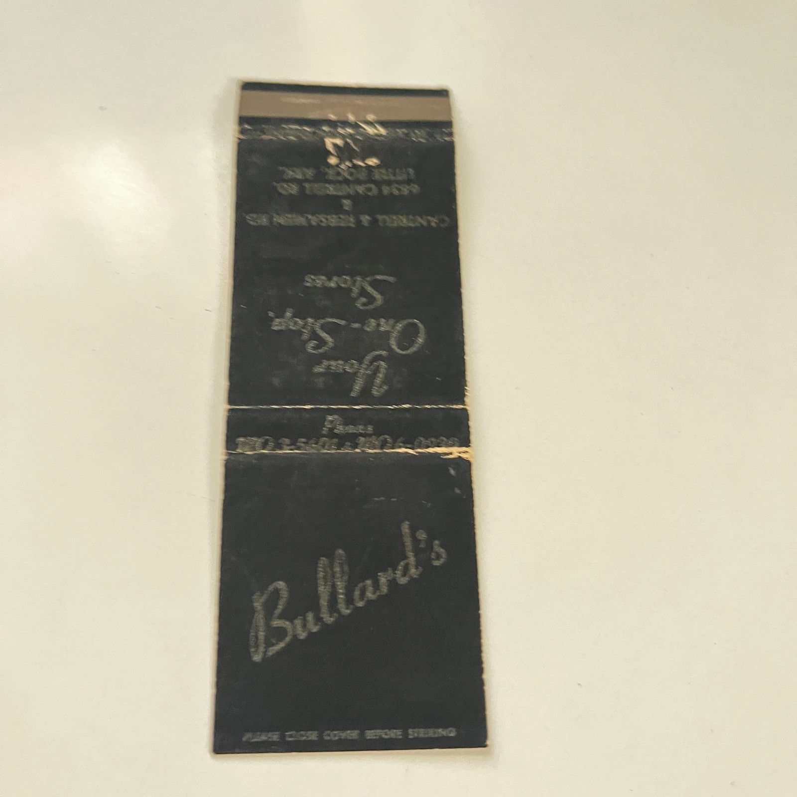 Bullard\'s Your One- Stop Stores Little Rock AR Vintage Matchbook Cover TMB67-6